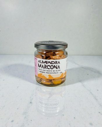 Almendra marcona frita con hierbas provenzales y aceite de oliva